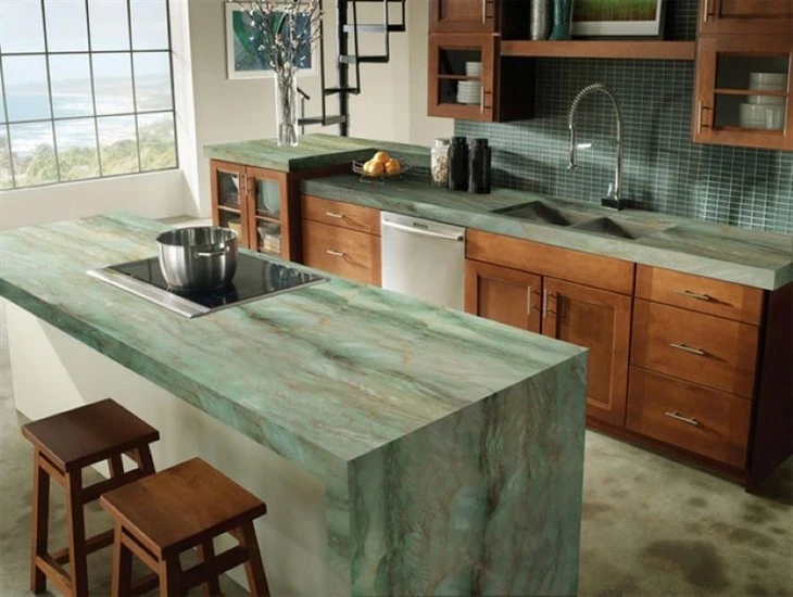 Gaya Green Quartzite kitchen countertop