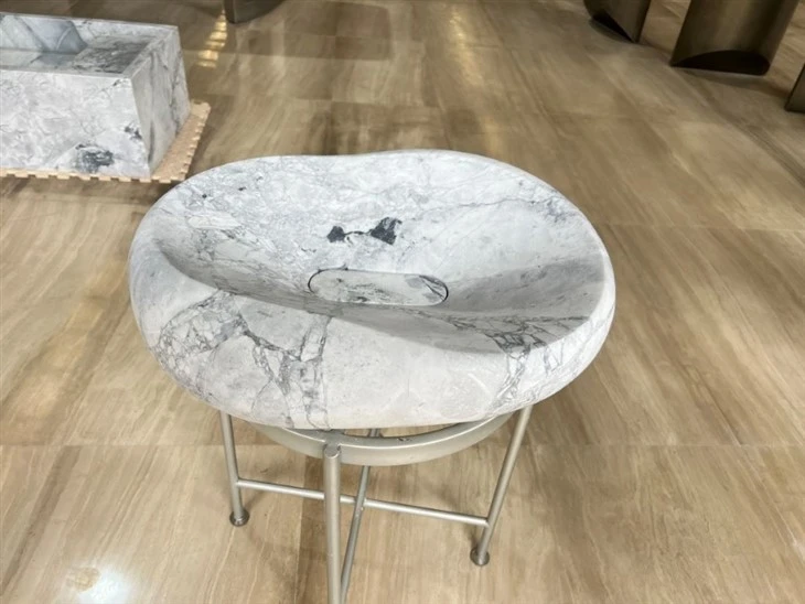 Oval Grey Marble Washbasin